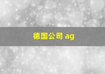 德国公司 ag